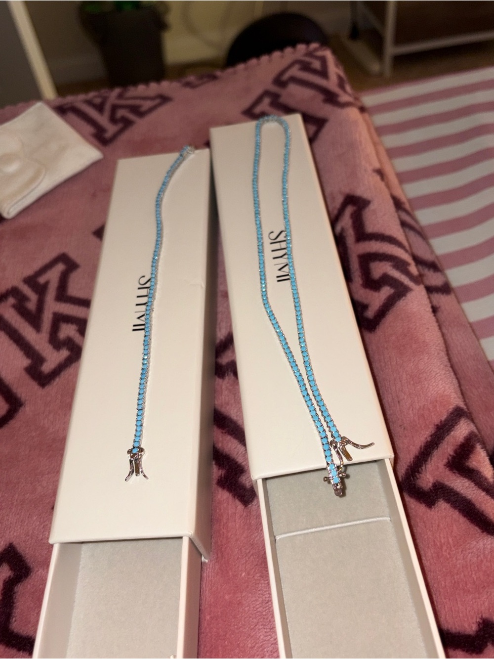 Classic 2MM Turquoise Necklace and Bracelet Set - Picture 2 of 9
